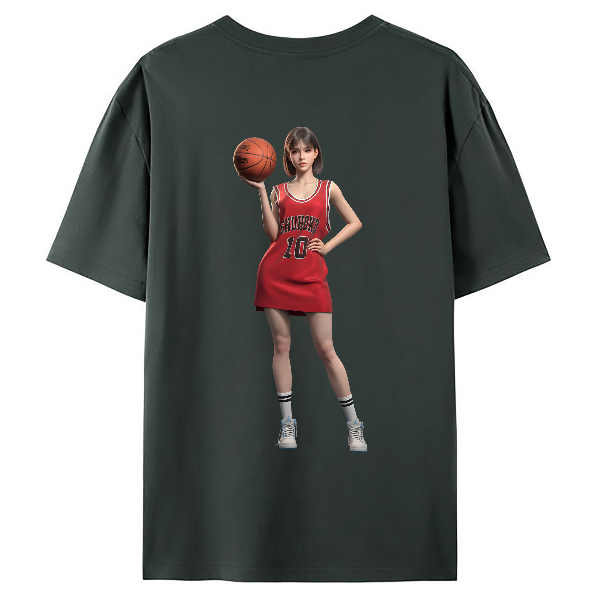 （画像用） SLAM DUNK／スラムダンク 綿100％ メンズ半袖Tシャツ（バックプリント） 通気性